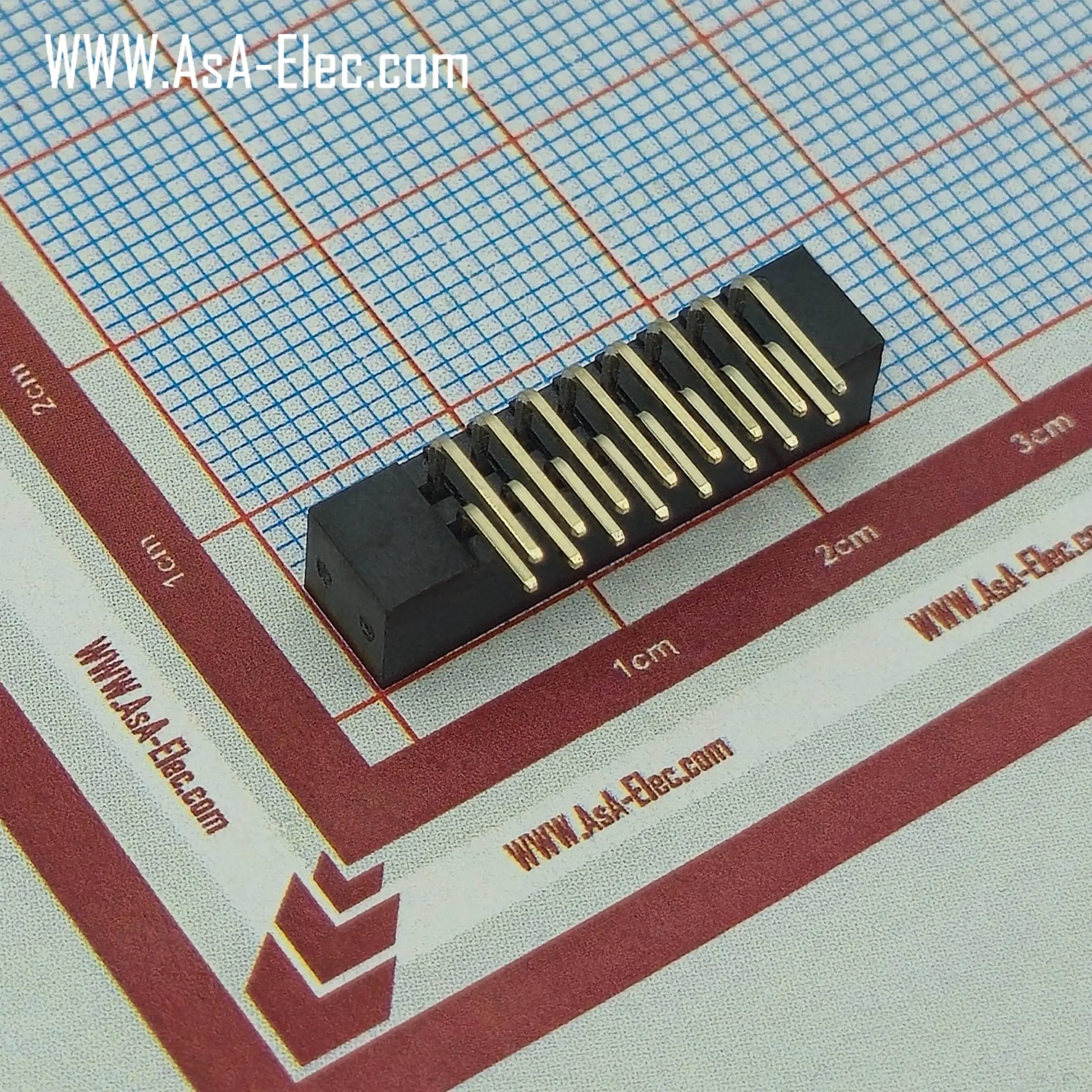 کانکتور باکس هدر 2.00 میلیمتر 16 پین نر رایت BOX